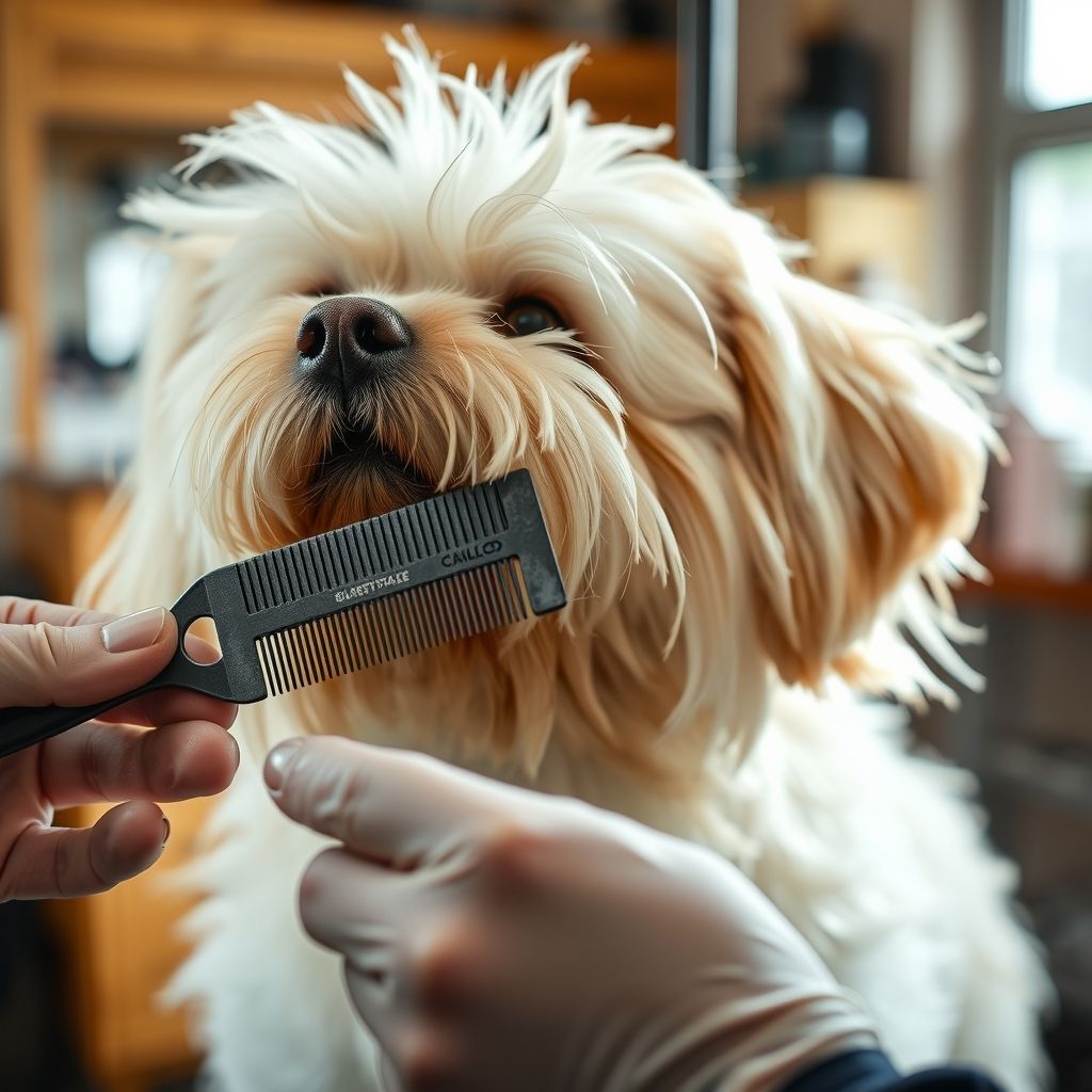Technique de brossage de ligne sur un chien à sous-poil épais en hiver